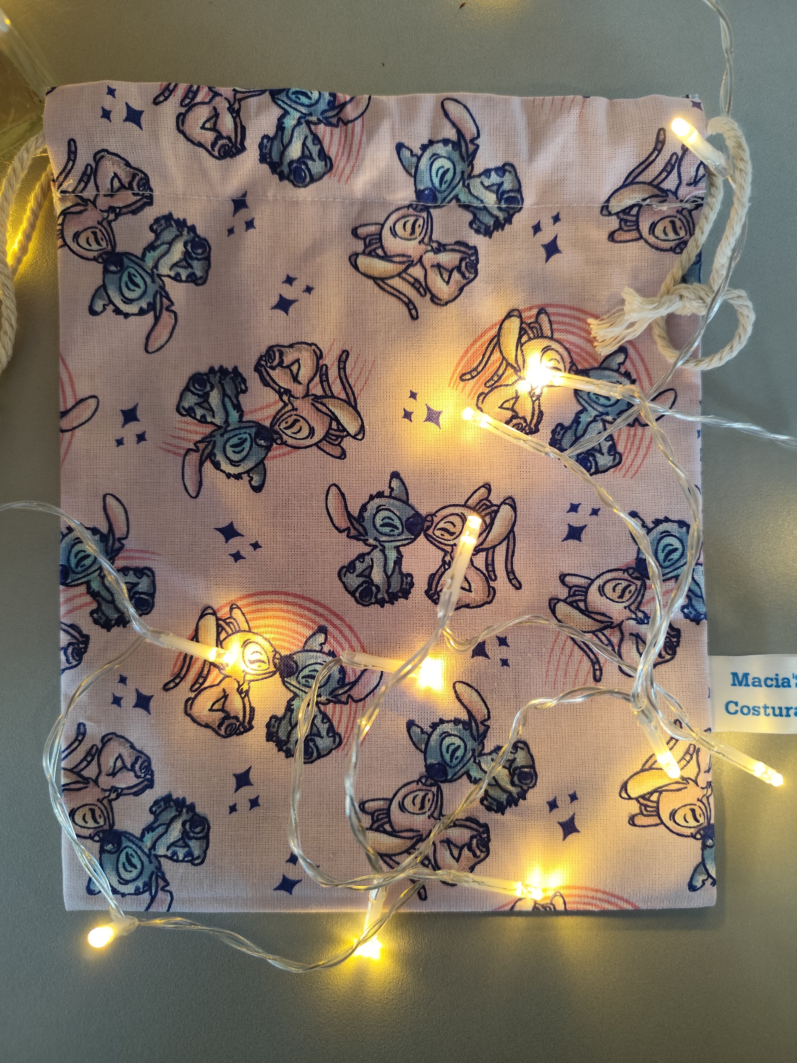 Lot de 2 - Coffret Voyage Stitch Fait Main : Étui Brosse à Dents Imperméable et Pochon de Rangement en Tissu